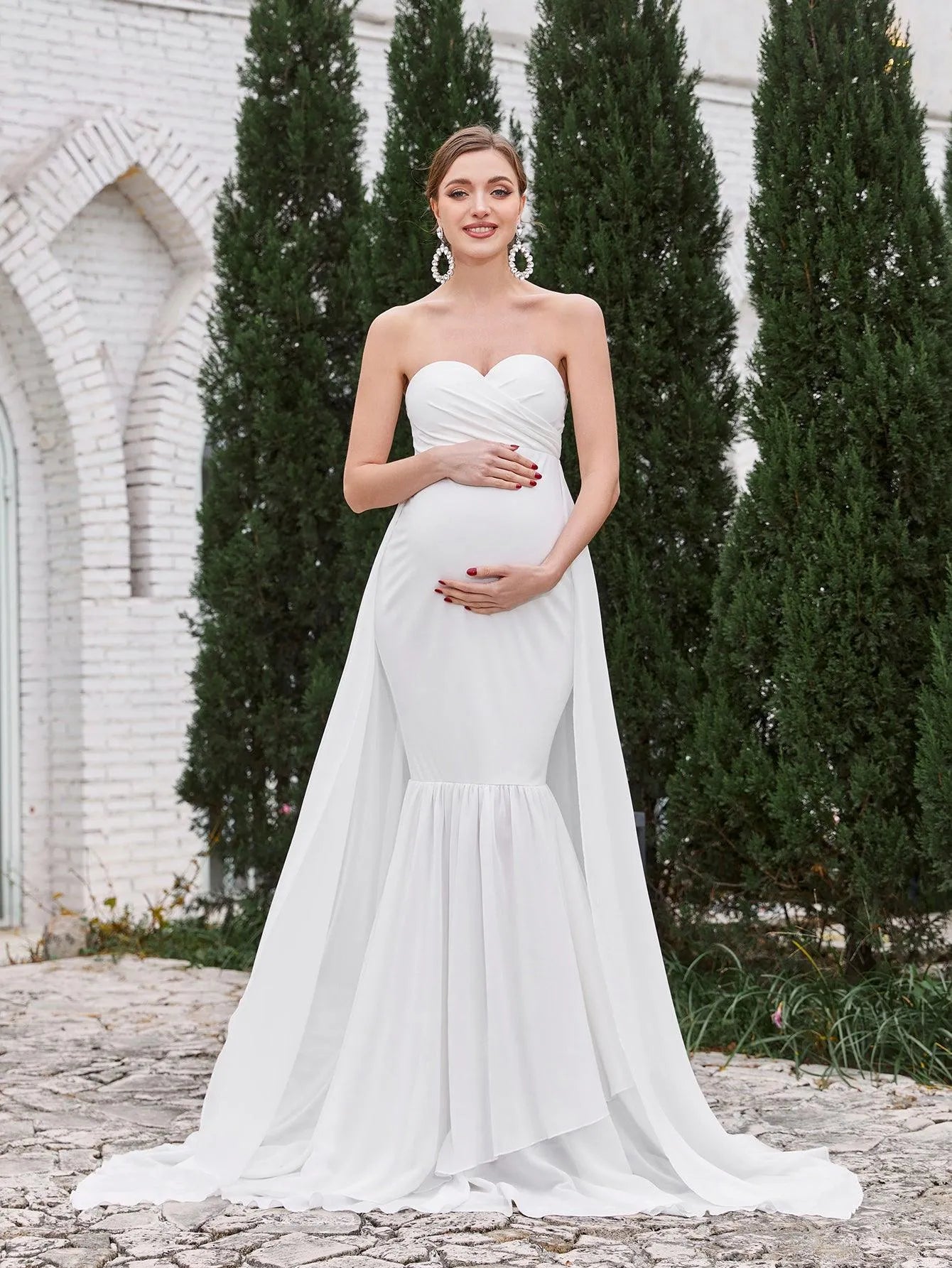 Maternity Mermaid Hem Tube Formal Dress