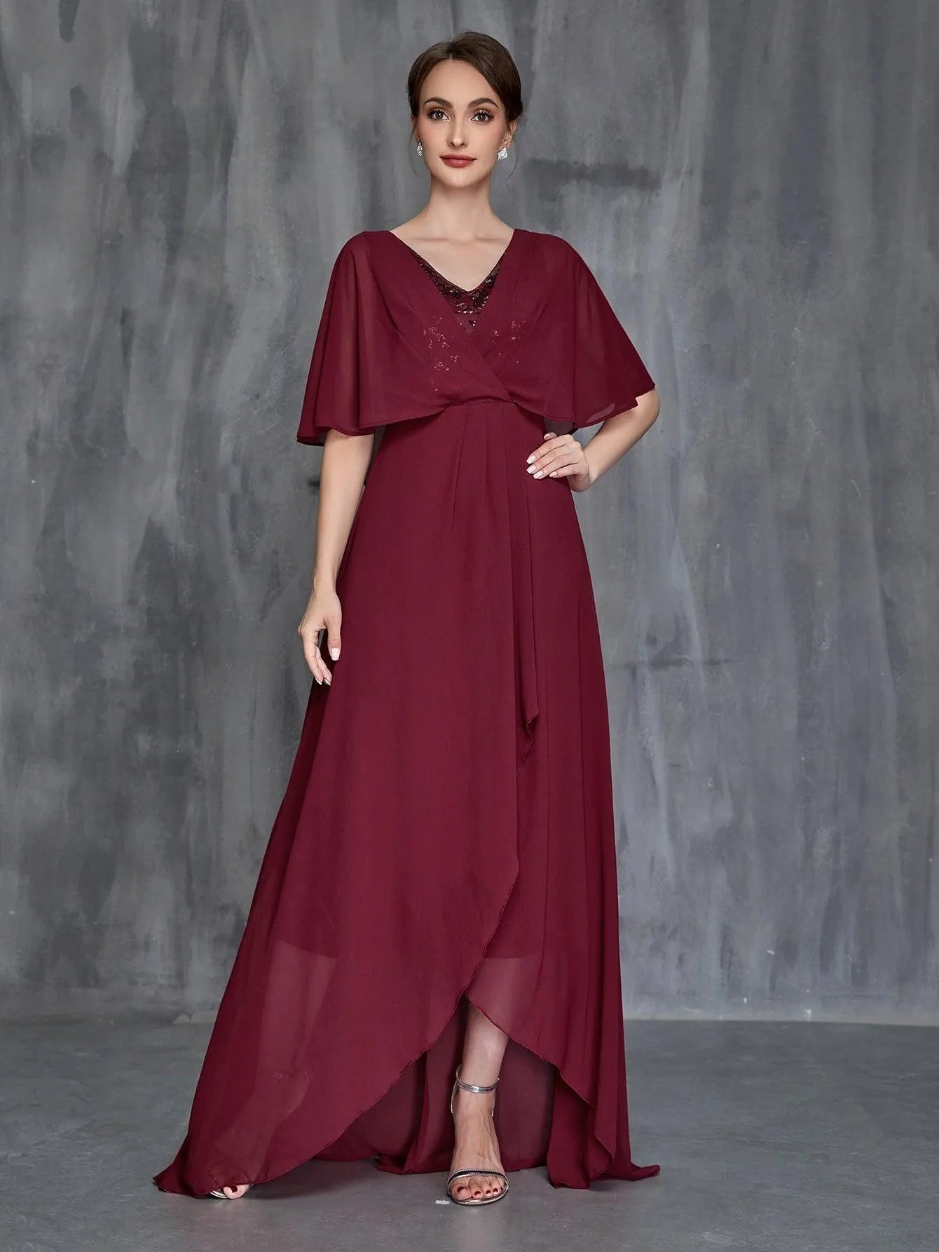 Womens' Butterfly Sleeves Chiffon Formal Dress