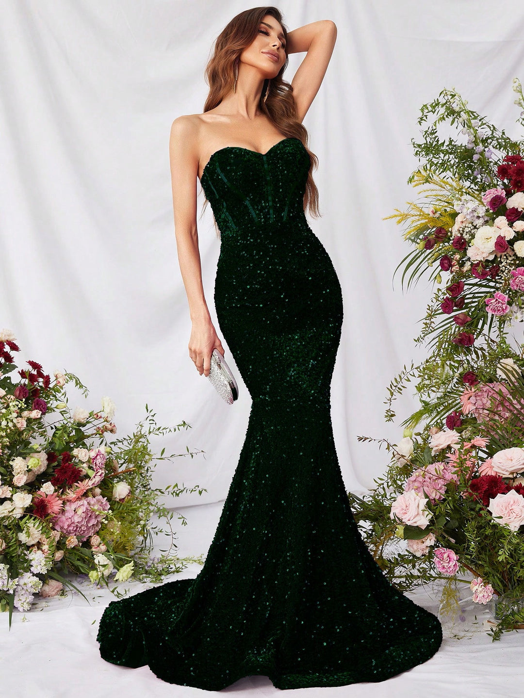 Elegant Tube Sleeveless Sequin Mermaid Formal Dress