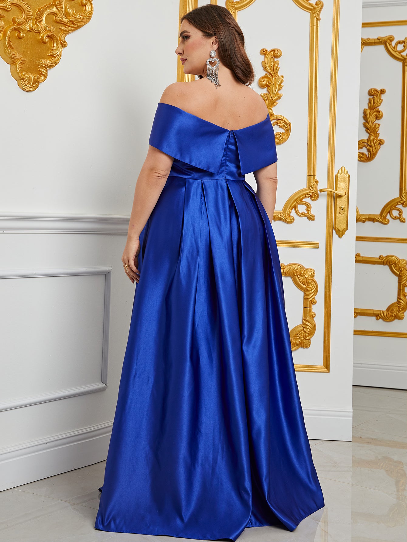 Plus Elegant Off Shoulder A Line Prom Gown